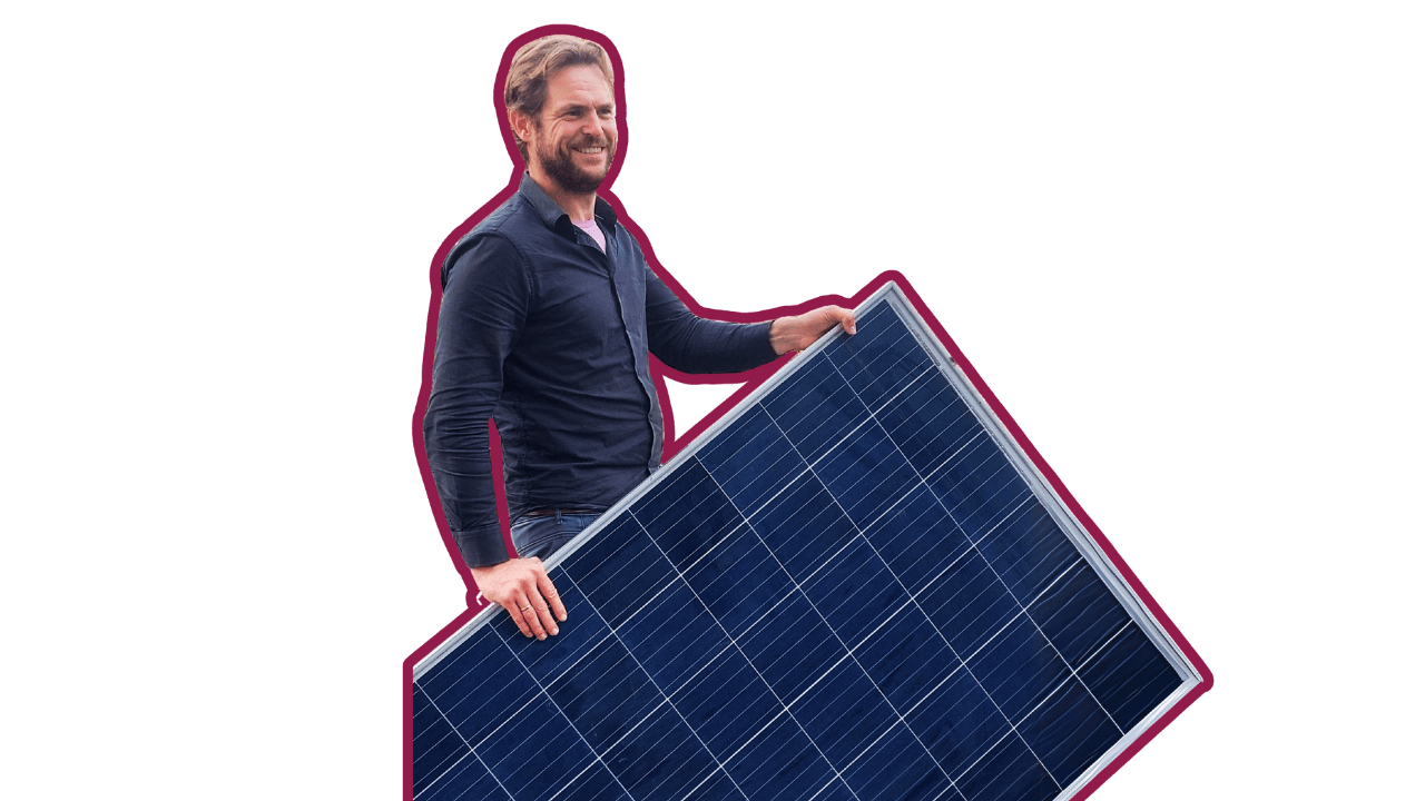 Steven met zonnepaneel