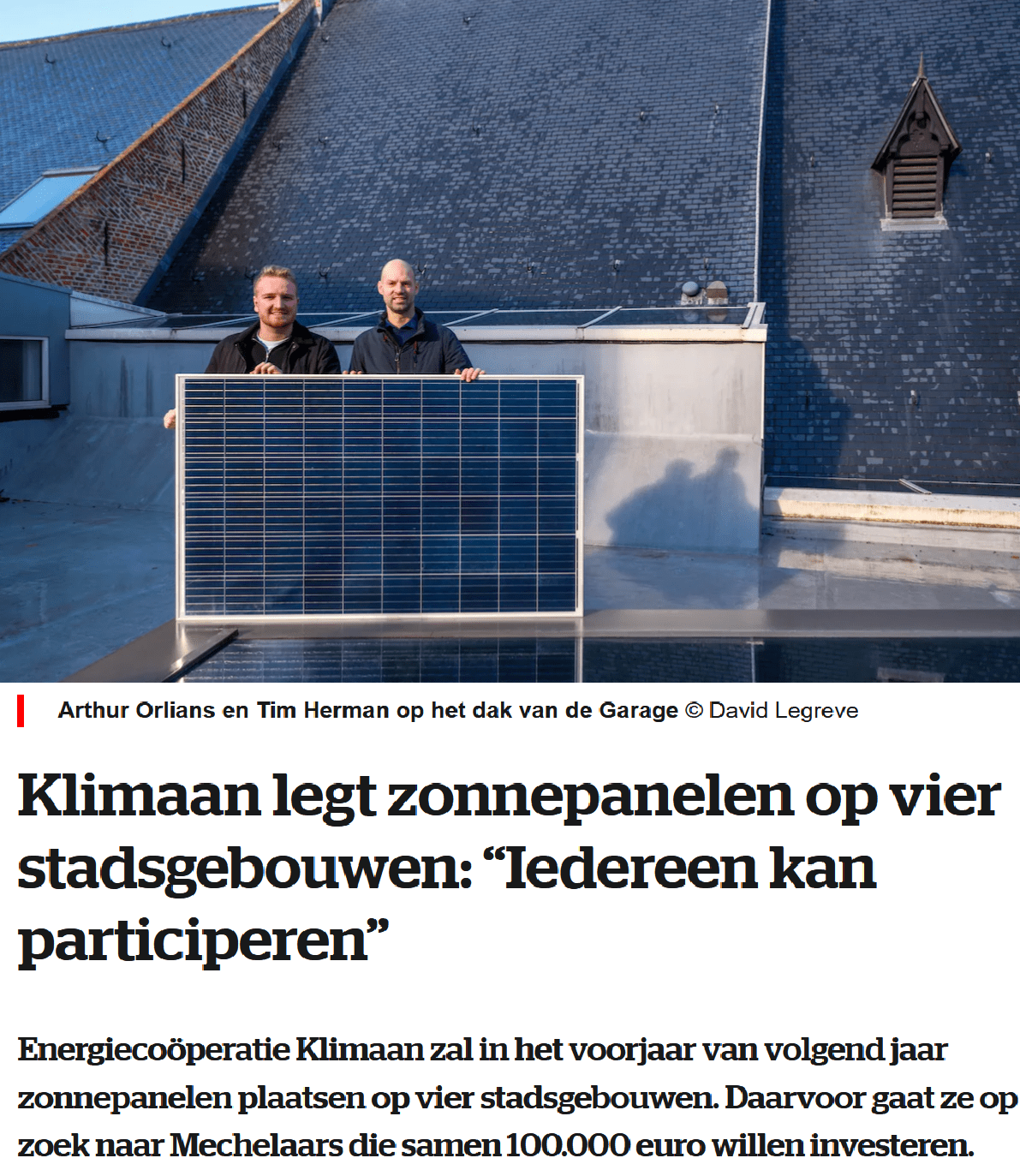 parsartikel hln mechelen Webinar Zon Op Bodukap